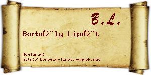 Borbély Lipót névjegykártya